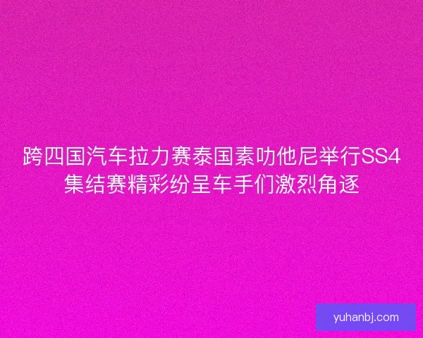 跨四国汽车拉力赛泰国素叻他尼举行SS4集结赛精彩纷呈车手们激烈角逐