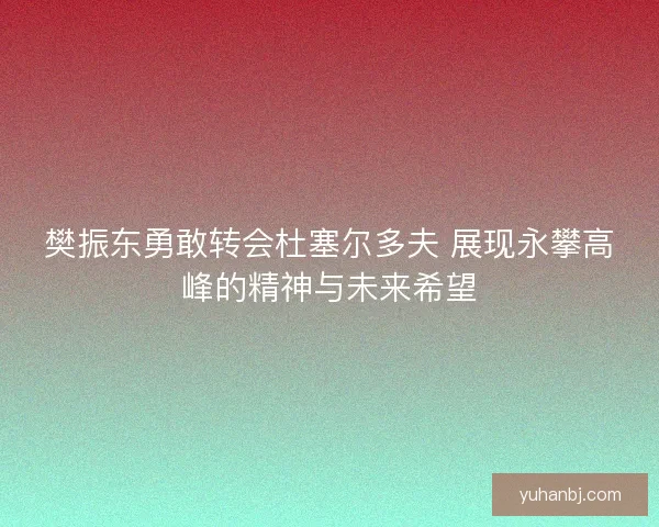 樊振东勇敢转会杜塞尔多夫 展现永攀高峰的精神与未来希望