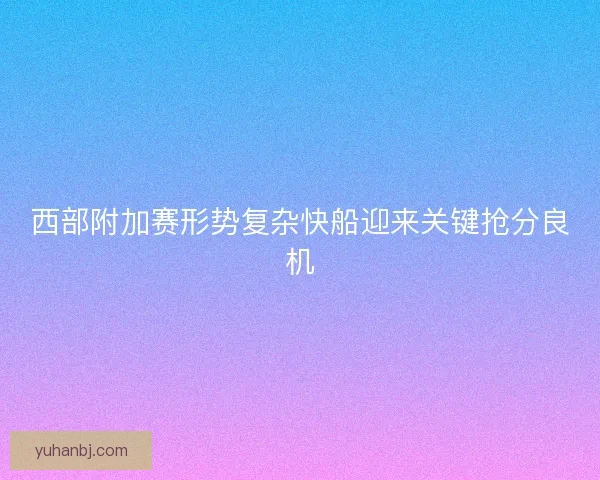 西部附加赛形势复杂快船迎来关键抢分良机 西部附加赛形势复杂快船迎来关键抢分良机
