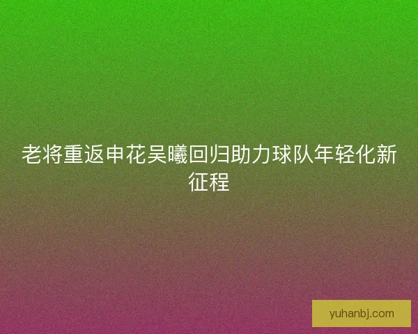 老将重返申花吴曦回归助力球队年轻化新征程